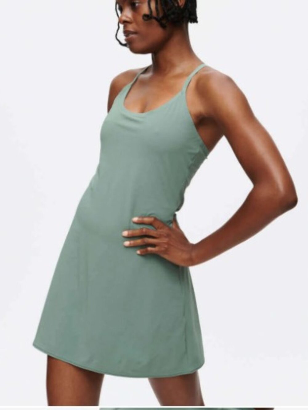 Outdoor Voices Sage Green Athletic Tank Dress